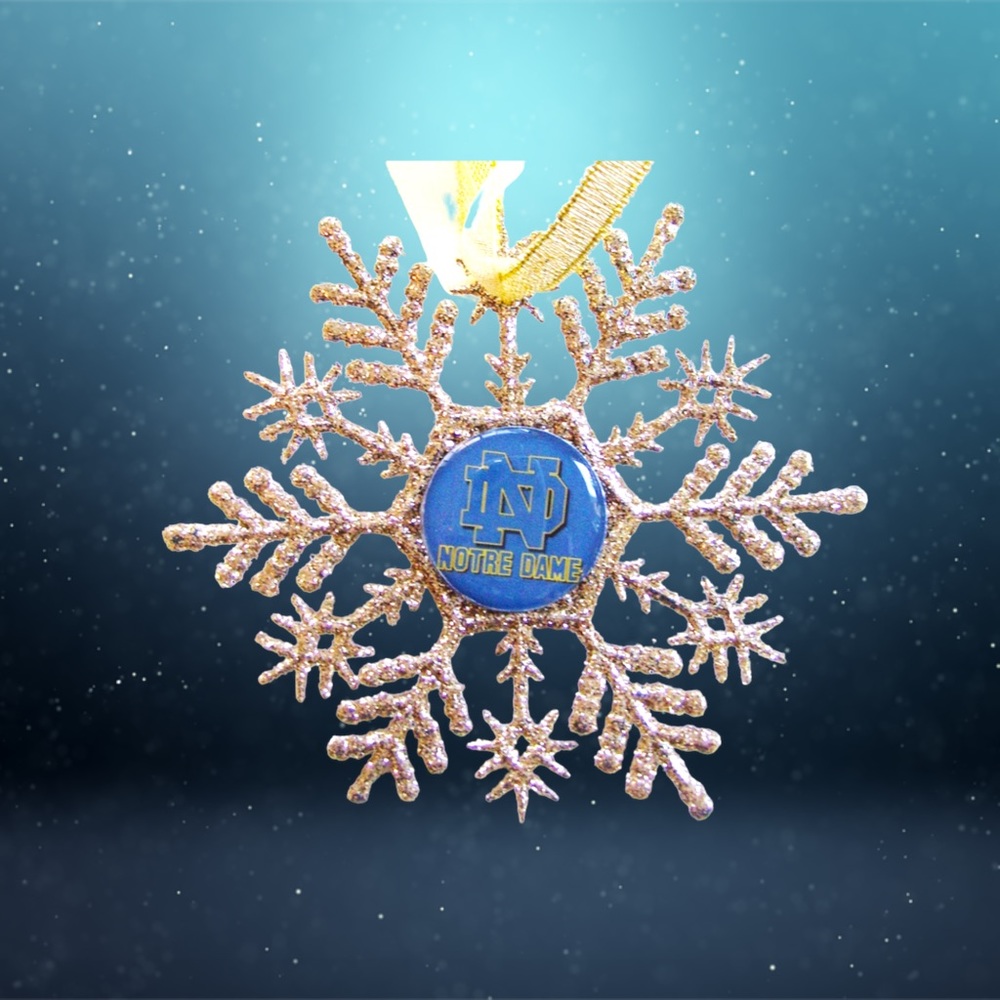 NOTRE DAME Handmade Glitter Snowflake Ornament *NEW*